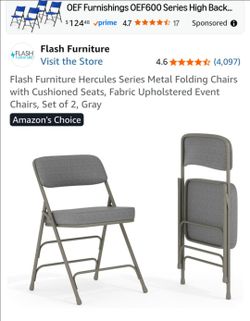 Folding Chairs With High End Cushions/ Brand New in the Box never been used.