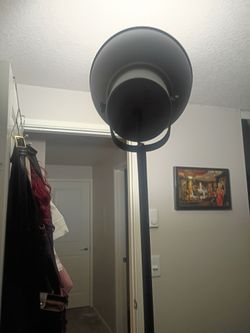 Black Floor Lamp with Bowl Shade