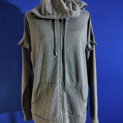 Michael Kors Unisex Grey Zip Down Hooded Sweatshirt (Size S)