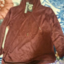 beautiful  Fried Denim shirt long sleeve wine color 