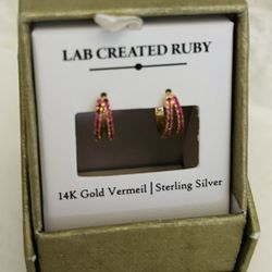 LAB CREATED RUBY 14K Gold Vermeil | Sterling Silver SHIVAM MADE IN INDIA