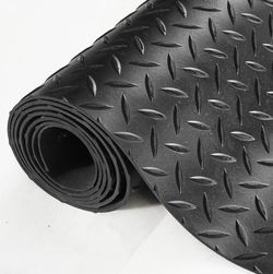 Two VEVOR Diamond-Plate Rubber Flooring Roll, 3 mm x 2 ft x 10 ft Garage Floor Mat, SBR, Easy to Clean, Diamond Plate Rubber Mat for Under Cars, Garag