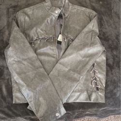  All Stitched Up Faux Leather Moto Jacket 