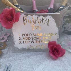 Bubbly Bar Sign - Mimosa Bar - Bridal Shower - Wedding - Birthday