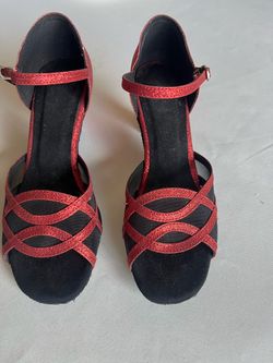 Glitter Red dancing shoes.