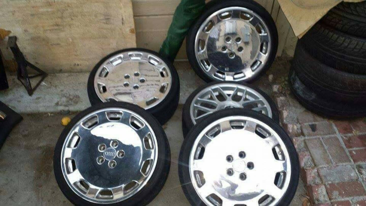 5x100 57.1cb. jline wheels and 5x112 crown MAE / A8L polished Monoblocks