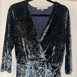 Lovers + Friends Blue Velvet Dress