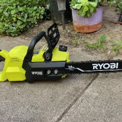  RYOBI 40V Brushless 14 in. Cordless Battery Chainsaw. 