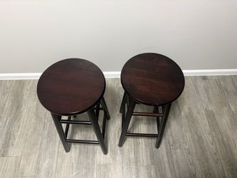 Brown wooden stool