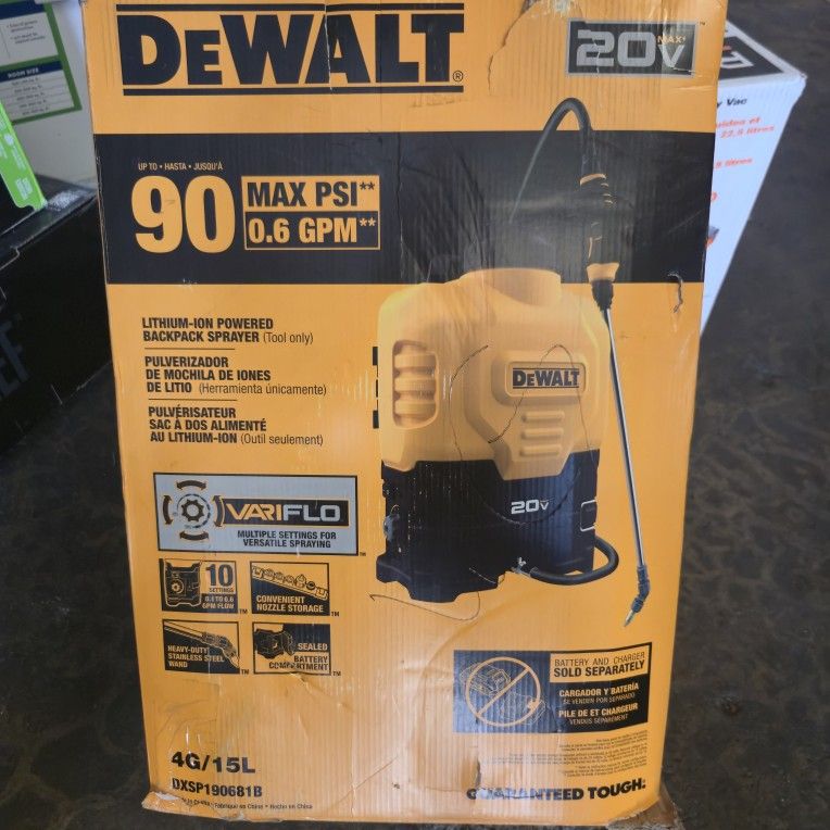 DEWALT
Lithium-ion Battery Powered Backpack Sprayer (Tool Only