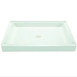 MUSTEE 48 x 32 Alcove Shower Pan Base with Center Drain in White