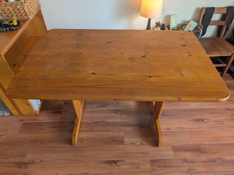 Solid Wood Pine Trestle Desk / Work Table