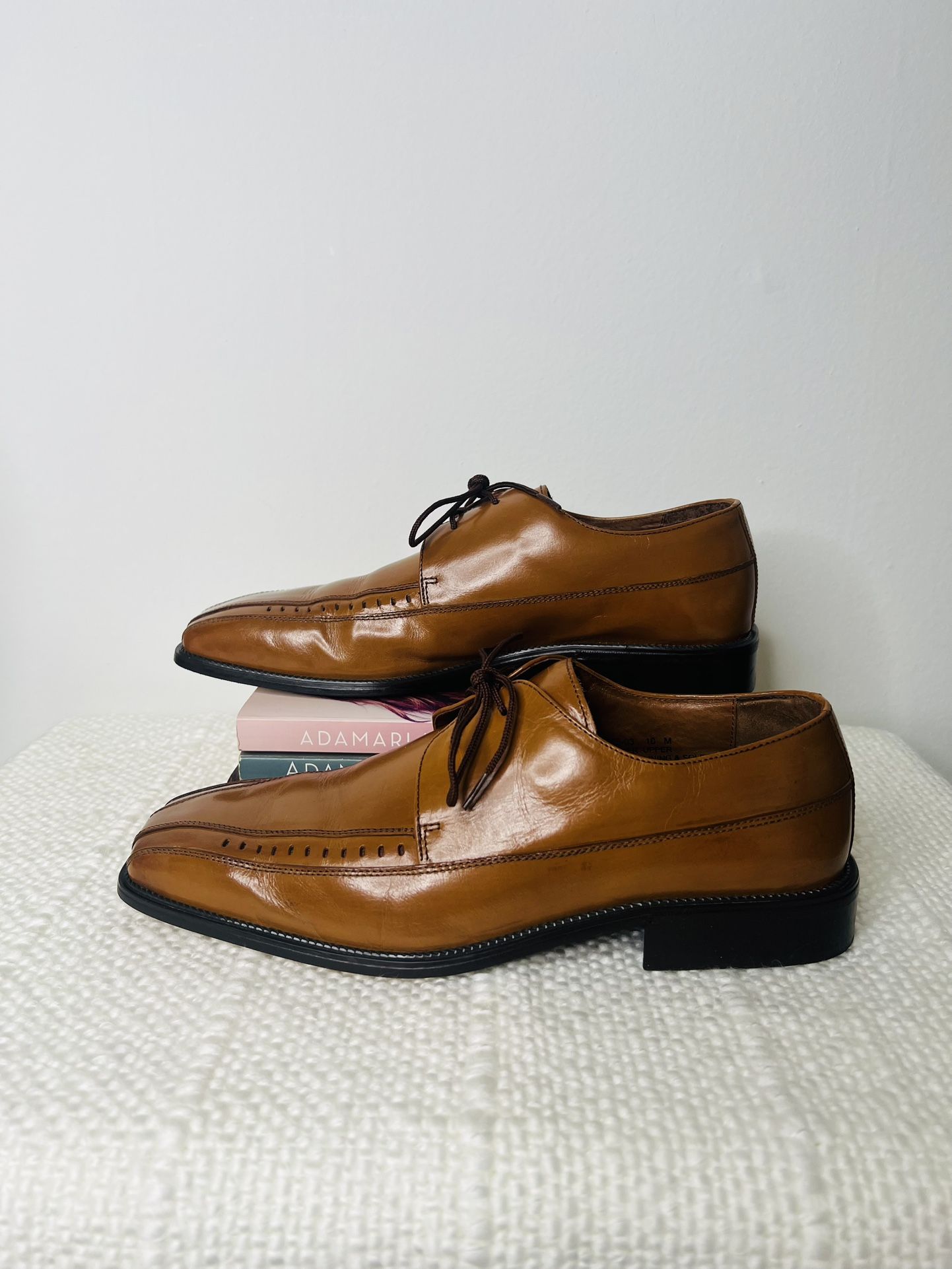 Fratelli Footware Mens Leather Khaki Square Dress Shoes Size  display picture 3