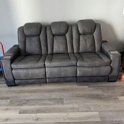 Leather Recliner Sofa 