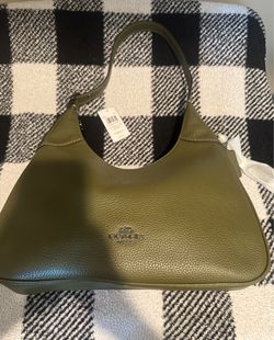 NWT Coach Large Ella Shoulder Bag in Gunmetal/Olive CCE47