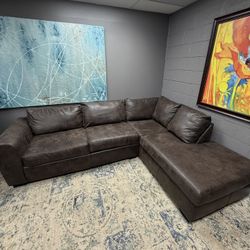 Brown Leather Sectional Sofa