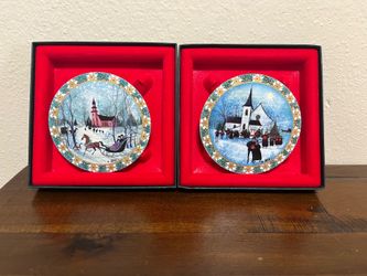 P. Buckley Moss Hand Painted Porcelain Ornaments