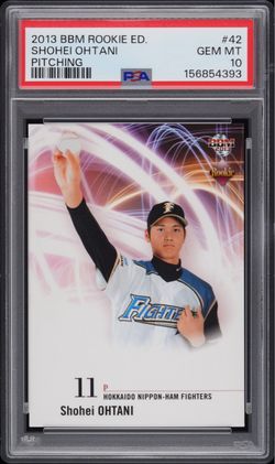 2013 BBM ROOKIE EDITION #42 SHOHEI OHTANI PITCHING JAPANESE RC PSA 10