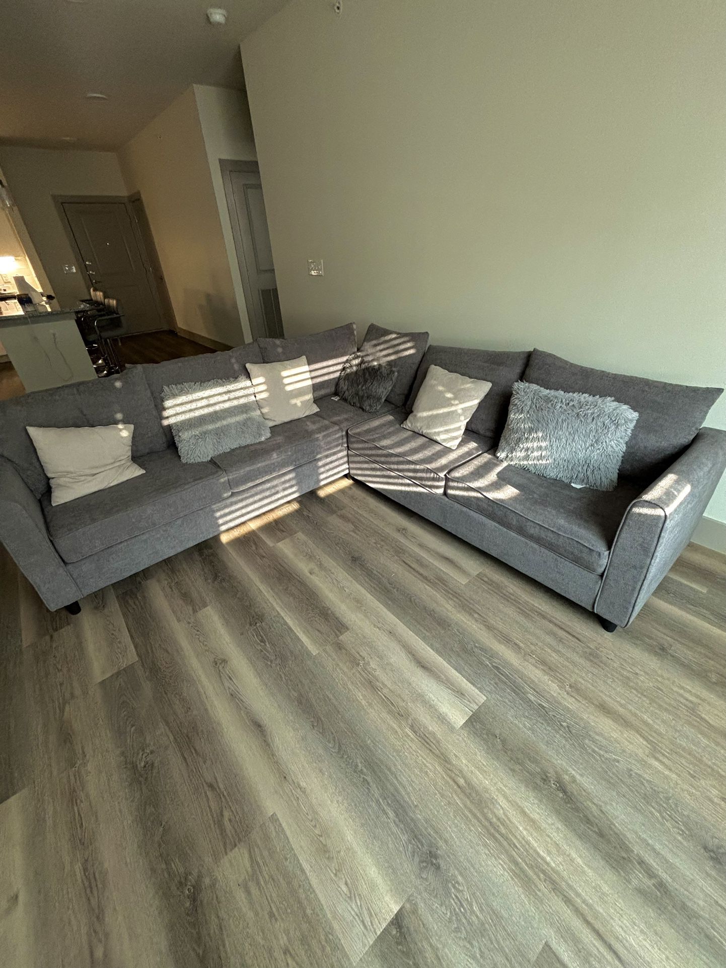 Grey Sectional ( Pillows Included )