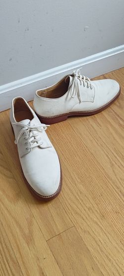 Polo Ralph Lauren White Buck Mens  Size 11 D Nubuck Derby Shoes Excellent