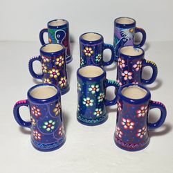 8 Mini Hand Painted Mugs
