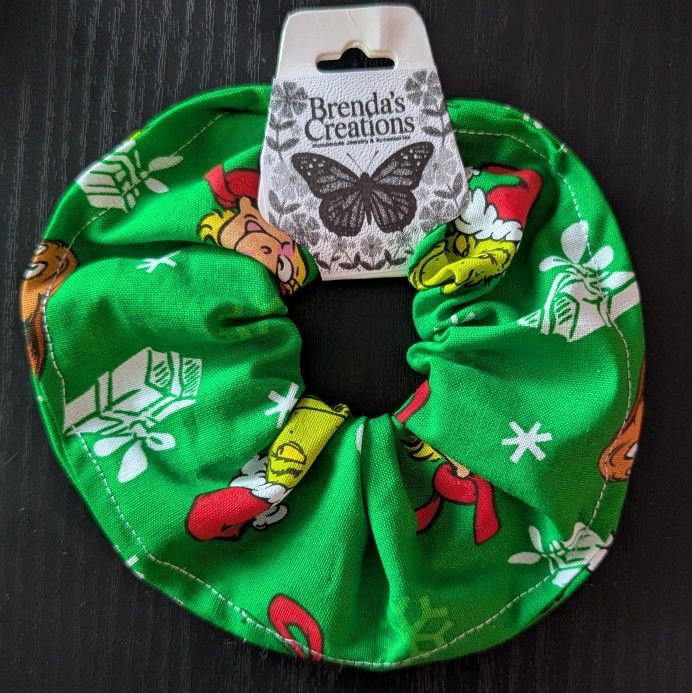 Green Grinch Christmas Scrunchie