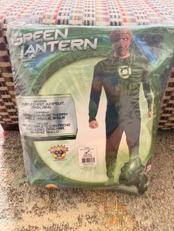 NEW Rubie's Adult Green Lantern Kilowog Halloween Costume Large muscle chest INCLUDES MUSCLE CHEST JUMPSUIT, MASK, RING