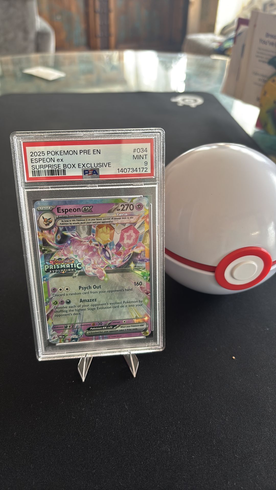 2025 pokemon pre en espeon ex surprise box exclusive #034 PSA 9