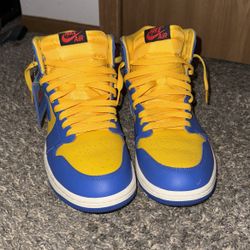 Nike Air Jordan 1 High OG Retro Reverse Laney Blue Yellow FD2596-700 Womens