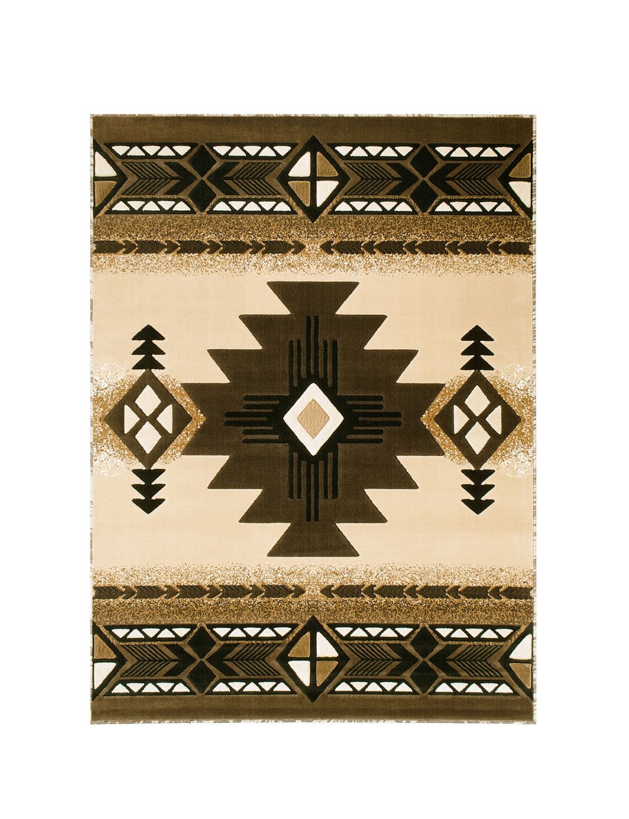 8/10 Southwestern Design Brown Rug