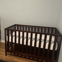 Brown Baby Crib (Mattress Not Included)