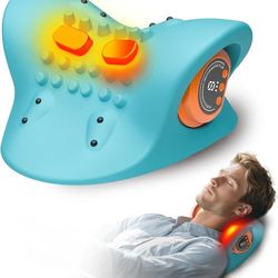 Neck Massager Pillow, Portable Neck Stretcher with Heat, 3 Adjustable Modes