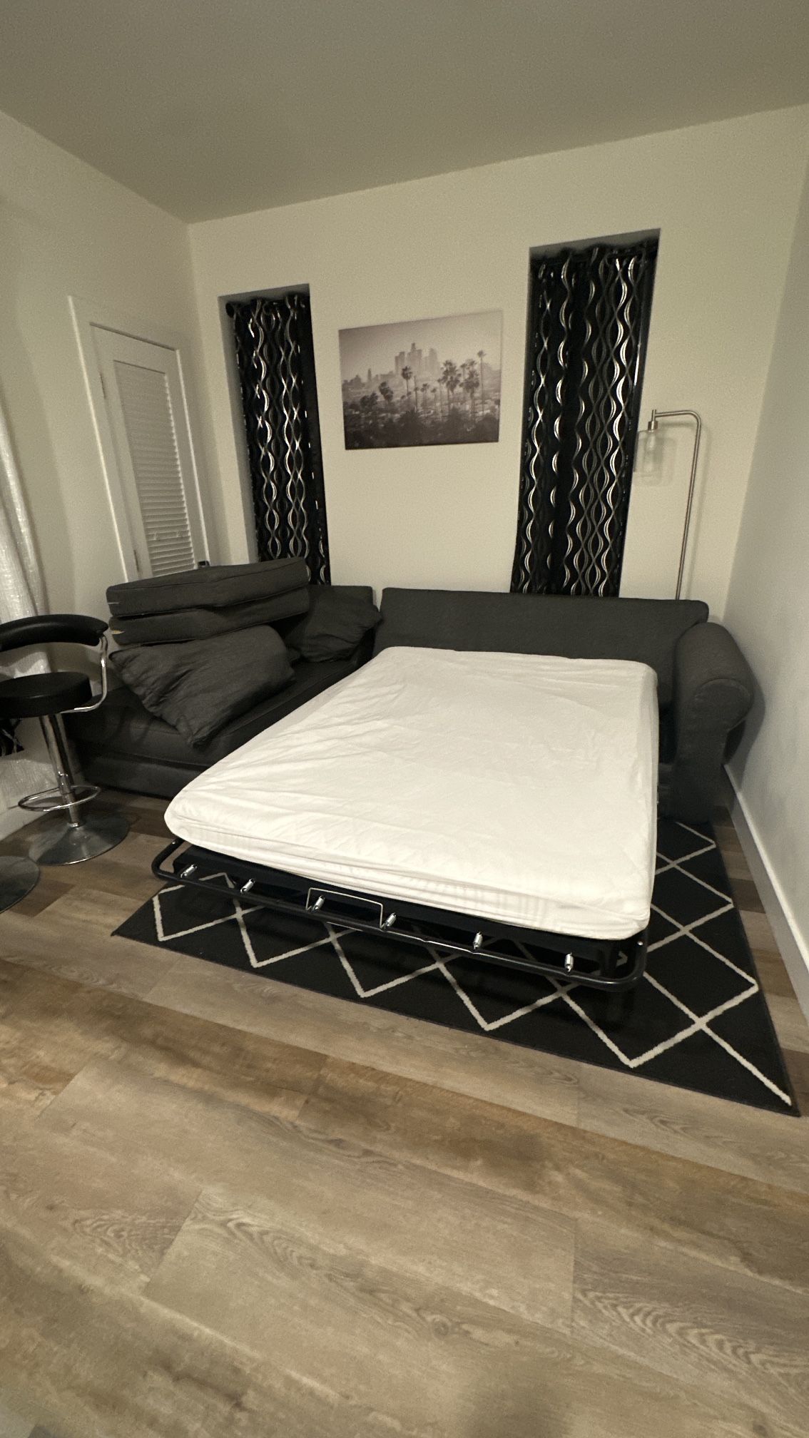 Gray Pull Out Sectional Sofa