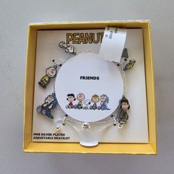 Peanuts Snoopy And Friends Silver Plated Bracelet 