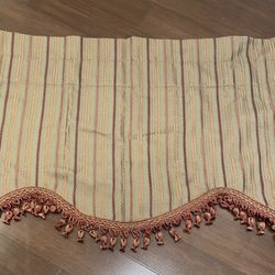 Classic Home Striped Curtain Valances with Tassels set of 2
