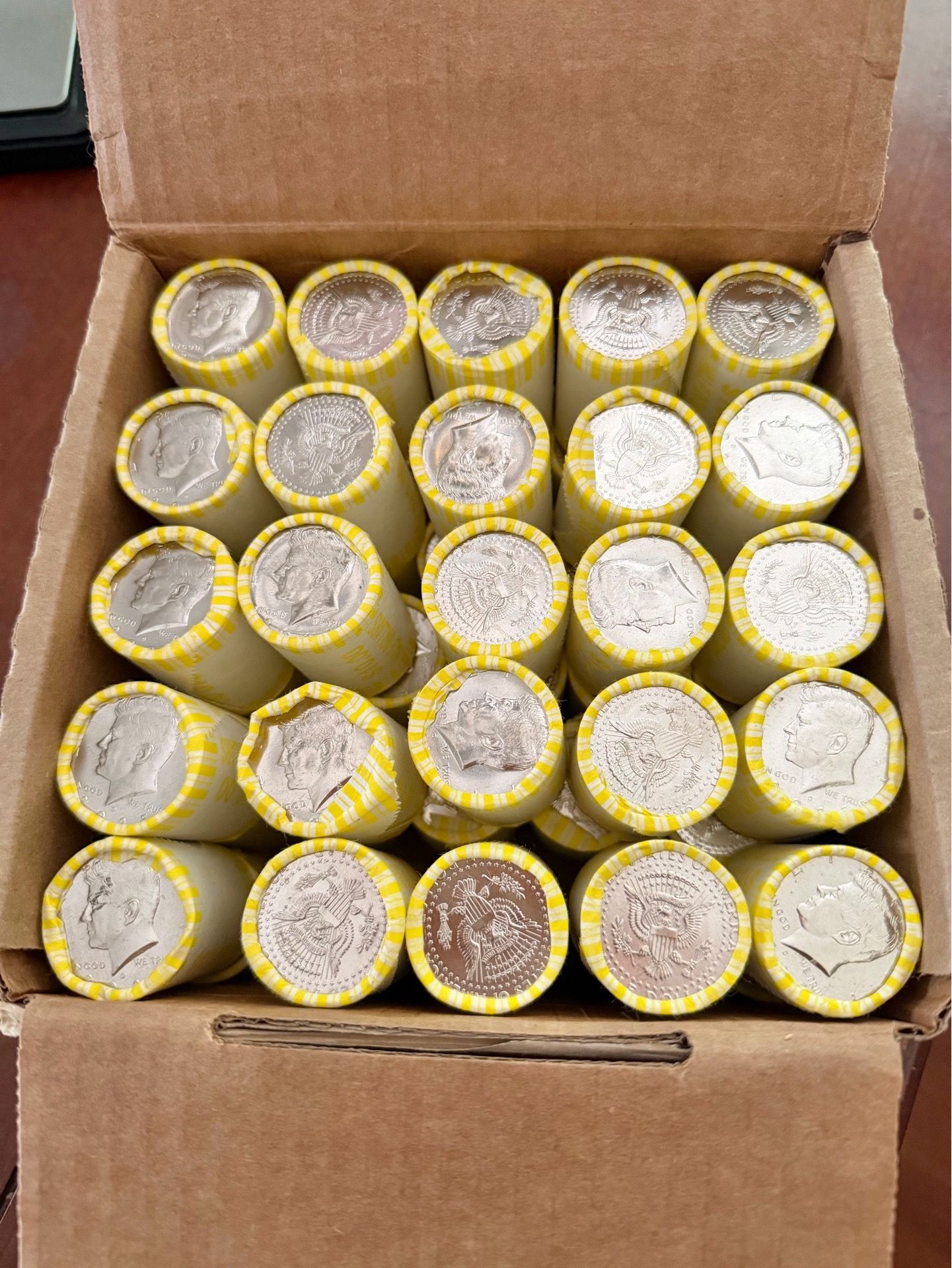 $500 SEALED KENNEDY HALF DOLLAR BANK ROLLS 1000 COINS UNOPENED 90% SILVER COIN POTENTIAL