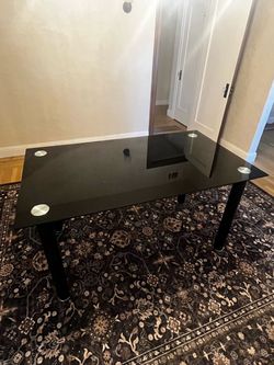 Glass dining table