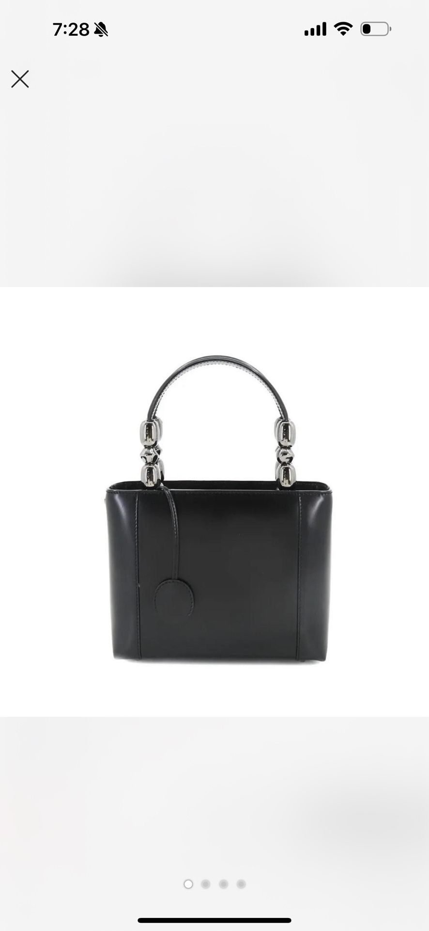 Mint condition AUTHENTIC Christian Dior Maris Pearl Hand Shoulder Bag Black Leather