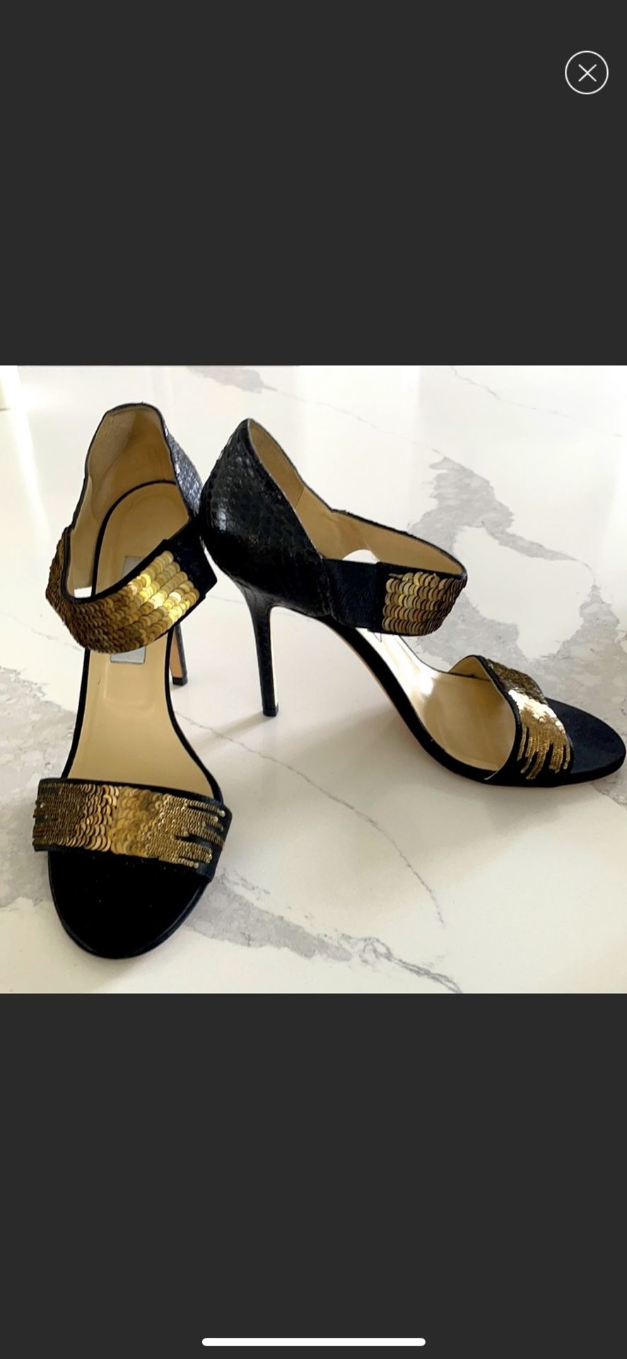 Jimmy Choo Black Snakeskin Heels Size (9,5)