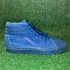 Vans Sk8 Hi Skate Shoes Mens Size 9 True Blue Mono Canvas Sneakers Lace Up