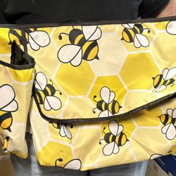 Yellow V Print Car Organizer