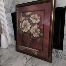 Large Floral Framed Artwork