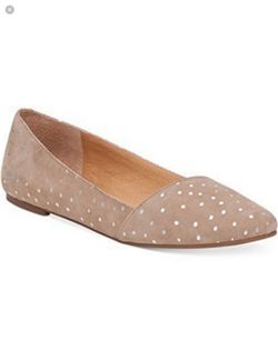 Lucky Brand Suede Arch Polka-Dot Flats- Size 5
