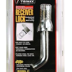 Brand: Trimax 4.0 Trimax Standard 1/2" Dia. Resettable Combinaiton Bent Pin Receiver Lock MAG125, Clam Packaging, Chrome