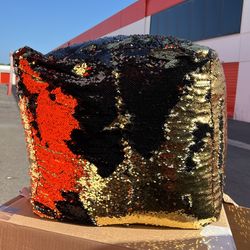 Decorative Two Tone Sequin Square Chair