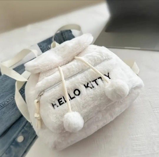 Sanrio Hello Kitty Plush Backpack White