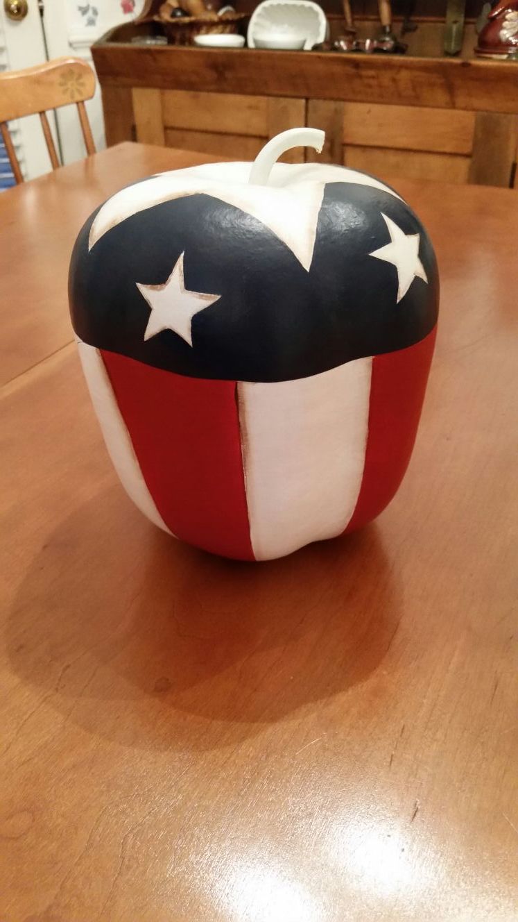 4th of July Painted Gourd
