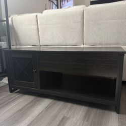 Lift-Top Coffee Table with Storage – Modern Dark Wood