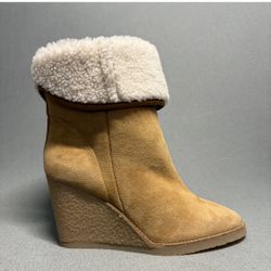 Isabel Marant Totam Wedge Boots Size 41/11 Natural Genuine Shearling
