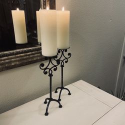 💥wrought Iron 3 Legged Candle Sticks
